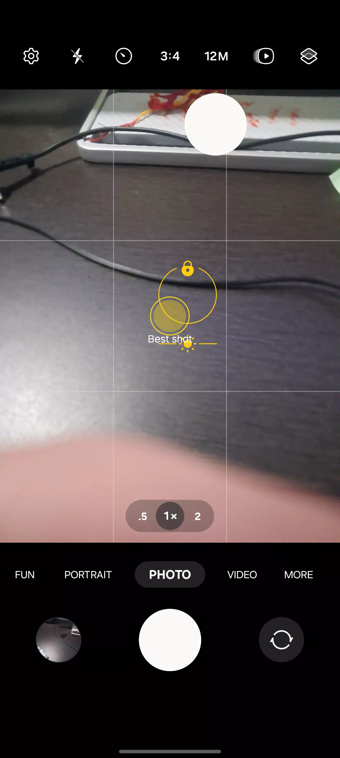 screenshot of locked focus on the camera app on android