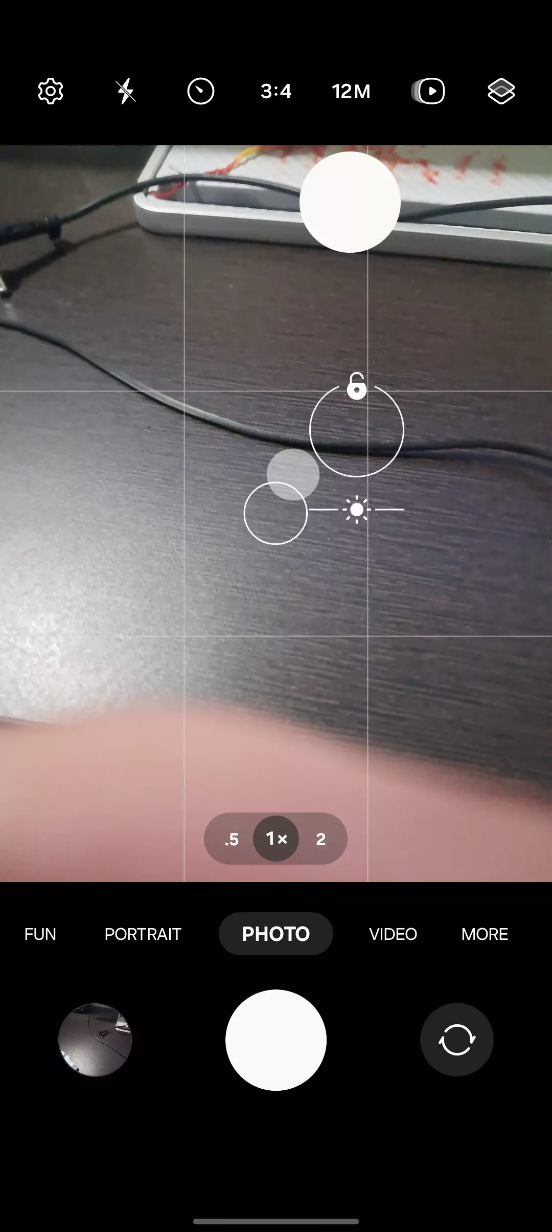 screenshot of not locked focus on the camera app