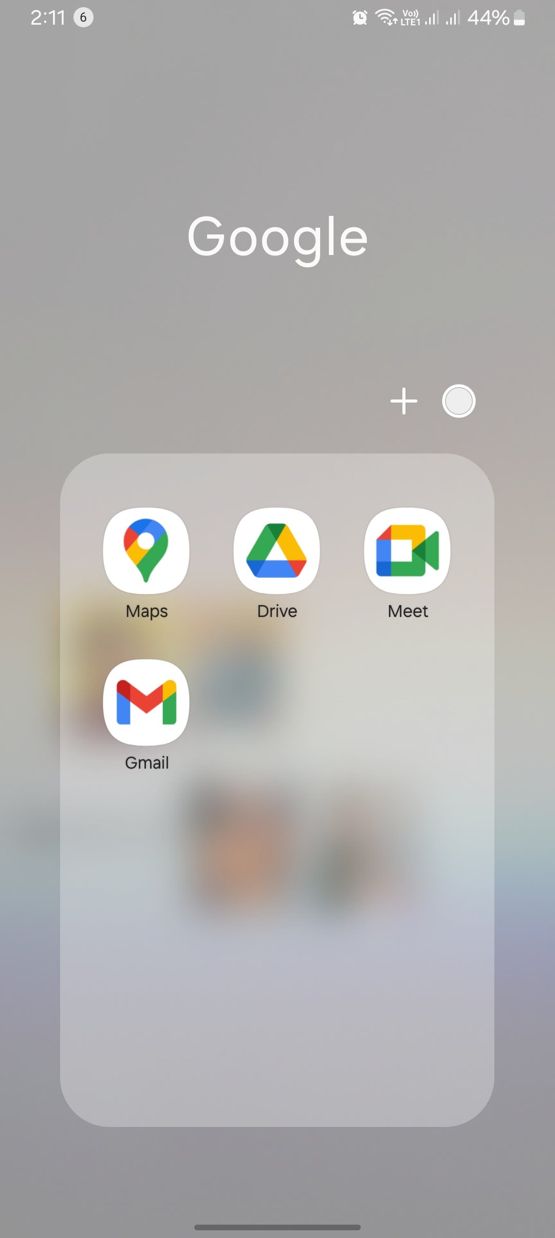 screenshot of the google folder in my samsung with no youtube app icon